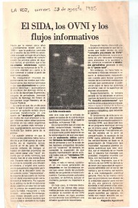 Primera nota firmada de Agostinelli (diario "La Voz", 1985).