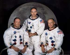 Armstrong, Aldrin y Collins, el equipo de la Misión Apolo 11.