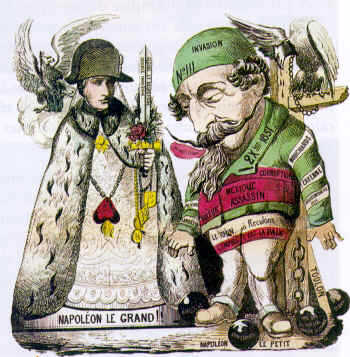 "Napoleón el Grande" y su sobrino, el fracasado Napoleón III tan odiado por Karl Marx).